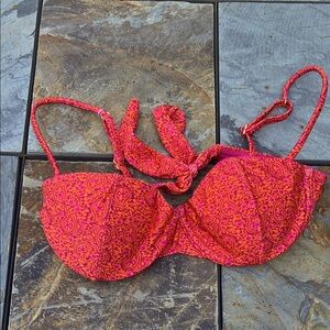 Paula Hermanny S Vibrant Pink Patterned Women's Bikini Top